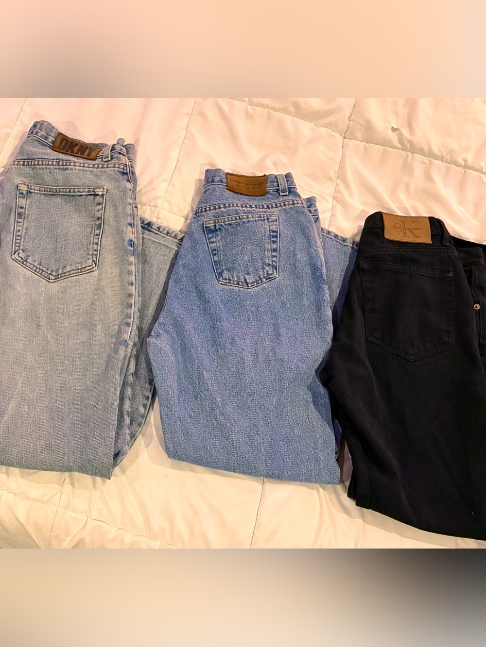 90’s Denim Lot of 3 Vintage Designer High-Rise Straight Leg Women's Jeans